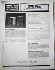 Brochure Préliminaire Du Logiciel CP/M Plus Radio Shack TRS-80 De 1982