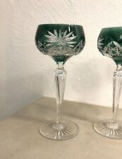 Verre à vin cristal doublé vert VAL SAINT LAMBERT modèle MUNSTER MOSELLE roemer