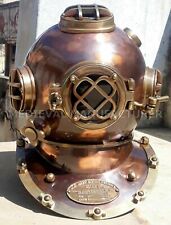 Antique Vintage Divers Casque 18 " Plongée Marine Américain Mark V Fonds Réplica