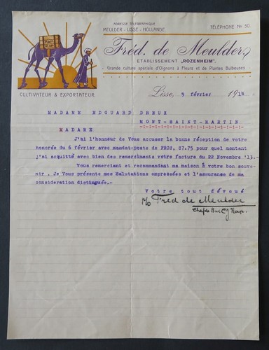 Facture hollande 1914 - facture,