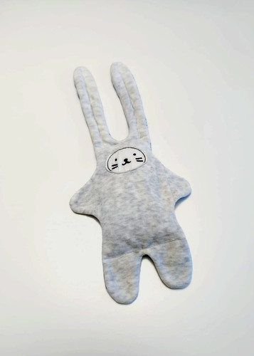 Doudou plat lapin - lapin, blanc