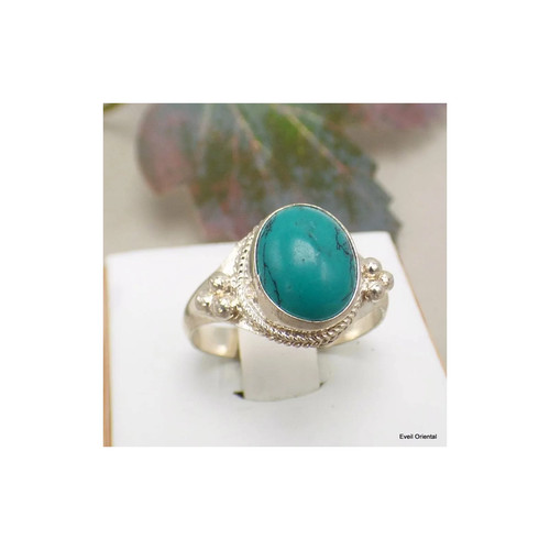 Bague tibétaine turquoise - bague,