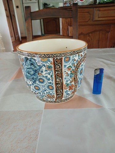 Ancien faïence cache pot gien - faÏence,
