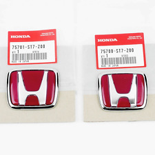 96-00 Honda Civic EK JDM RED H Type R - Front Rear Emblem 2PCS Set 92-95 Accord