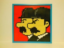 TINTIN Themed Figure Composition in LEGO Pieces Under Frame (LES DUPO)