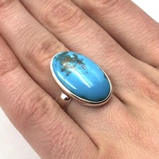 vintage seal ring turquoise 925 silver jewelry 18.4mm / 58 silver ring turquoise