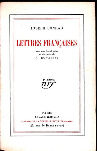 Joseph conrad lettres - joseph,
