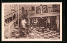 Old postcard Jouy, Moulin de la Roche, interior 