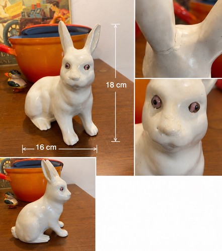 Lapin céramique blanche - lapin, en