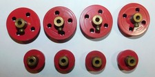 8 x ROUE A BOUDIN 28mm & 19mm réf 20/20b . PIECE MECCANO 50's POUR BOITE 6a à 10