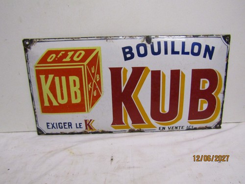 Ancienne plaque émaillée kub - ancienne,