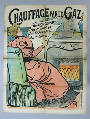 Affiche poster chauffage gaz - chauffage,