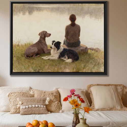 Dog oil painting canvas print - dog,