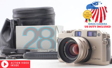 ⏯ [Top MINT w/ Hood Case] Contax G1 35mm Film Camera Body Biogon 28mm Lens...