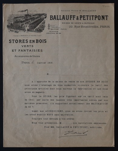 Facture 1916 catalogue paris - 1916,