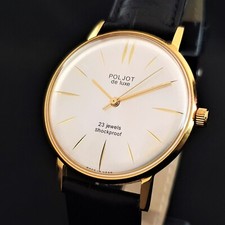 Vintage Watch USSR Poljot De LUXE Ultra SLIM 23 Jewels Soviet Wristwatch 2209