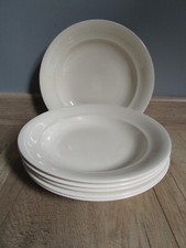 6 Villeroy & Boch Mettlach Germany ""Ecru / Cream Hollow Plates