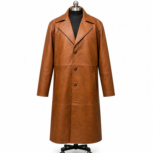 Manteau long homme cuir - manteau,