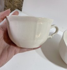 2 Grandes Tasses Anciennes Style Sarreguemines Ivoire Crème Collection Shabby