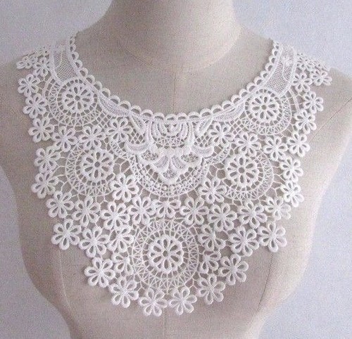 Col dentelle plastron applique - col,
