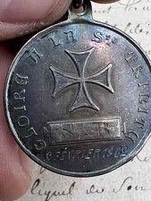 RARE VIRGIN MARY Medal Solid Silver Religion Silver Catholic Medal 1902