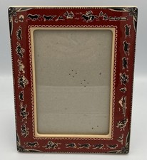 VTG Charpente Picture Frame Western Cowboy Indians Ceramic Taiwan