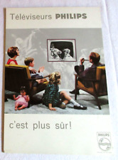 Carton publicitaire vintage Téléviseurs PHILIPS années 60 - No plaque émaillée