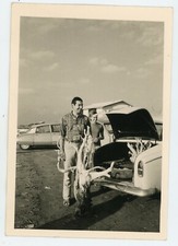 PHOTO SNAPSHOT, a couple old car trunk driftwood Camargue D.S