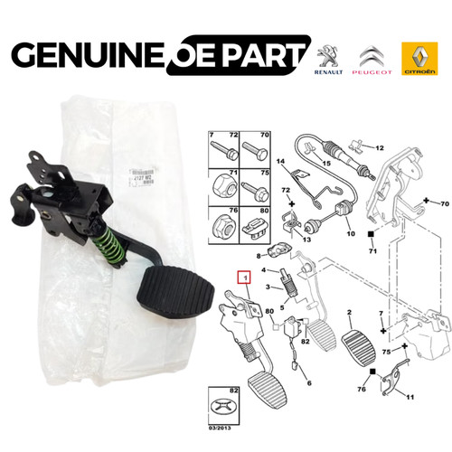 Pedale embrayage pour - pedale, oe