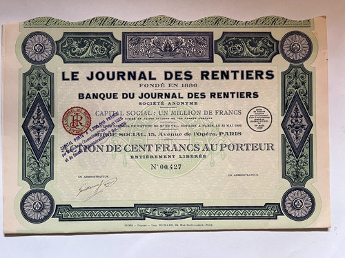 Rare ancien titre - rare,