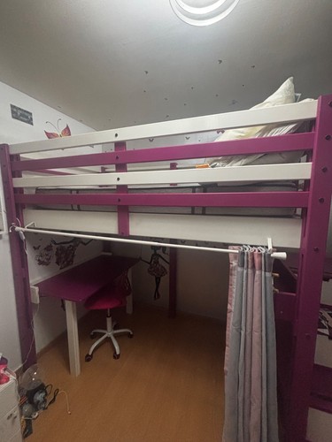 Lit mezzanine avec bureau - lit,