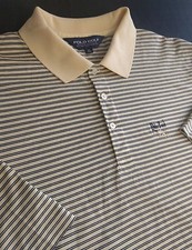 Polo Golf Ralph Lauren Striped Polo Shirt "River Bend" Extra Large (XL) Yellow