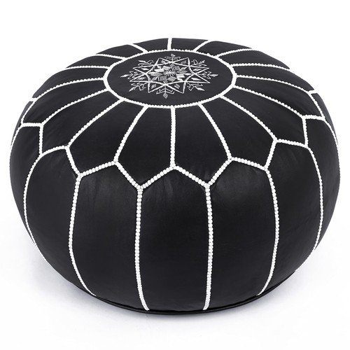 Premium moroccan leather - leather, pouf