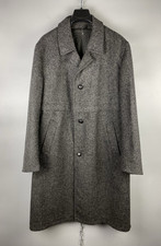 Vintage Hottl Mens Heavy Wool Austrian Salzburger Loden Gray Long Coat Size L