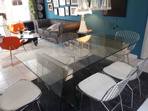 Table contemporaine verre - table,