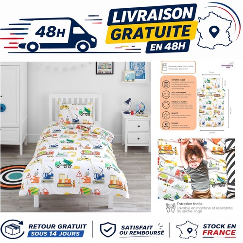 Parure lit enfant engins