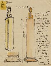 Antoine BOURDELLE. Signed Autograph Letter. Bronze sound drawing and bases