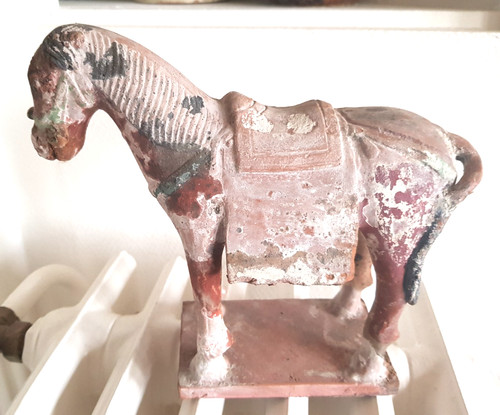 Ancien cheval terre cuite - cheval,