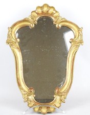 Antique 19th century mirror, gilded carved wooden frame, Louis XV style.