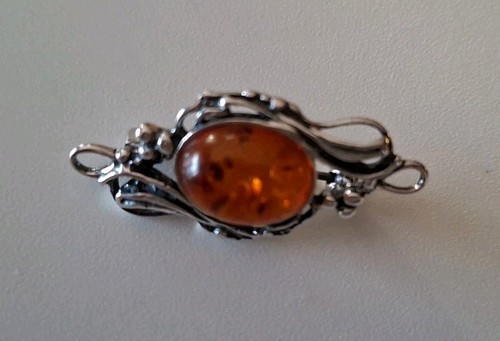 Petite broche vintage ambre - broche,
