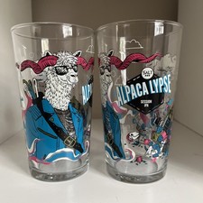 2 x Salt Brewery Alpaca Lypse Session IPA Pint Glasses - Home Bar- Man Cave -New