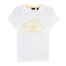 GANT Blanc Filles Monogramme Ras Cou T Shirt Taille 13 - 14 Ans 158/164 CM
