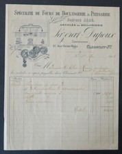 Invoice 1908 LAZERAT DUPOUX Bakery Pastry Beautiful Illustrated Head 23