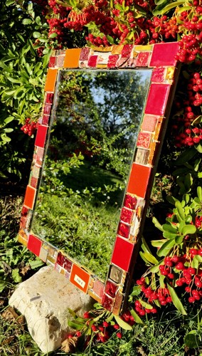 Miroir mosaique fusing - mosaique,