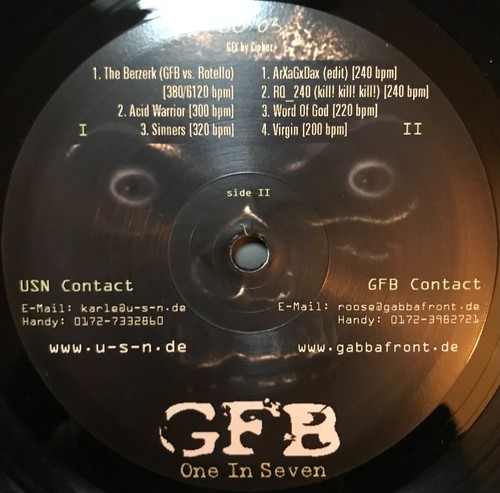 Vinyle gfb one seven - vinyle, ep