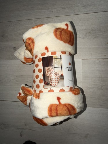 Plaid citrouille neuf - plaid,