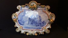 A Spectacular Boch Freres Antique Belgium Delft Plaque