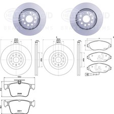 HELLA Pagid Set de Freins avant + Arrière Convient pour VW Golf 7 Gti R Audi S3