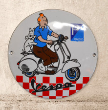 Plaque émaillée TINTIN Vespa
