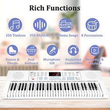 Clavier Numérique Piano Digital Synthetiseur 61 Touches Lumineuses Microphone